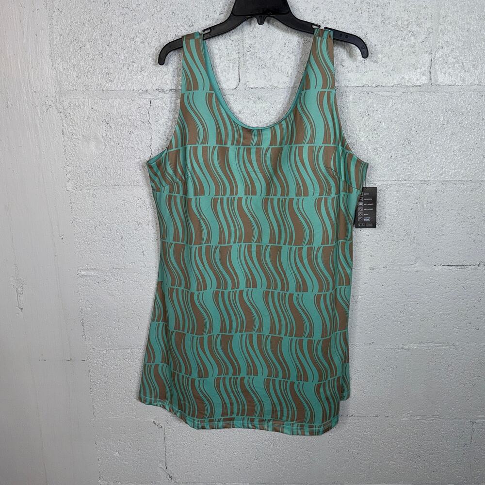 ID Ideology Women's Geo Performance tennis Dress Ocean sigh XXL
